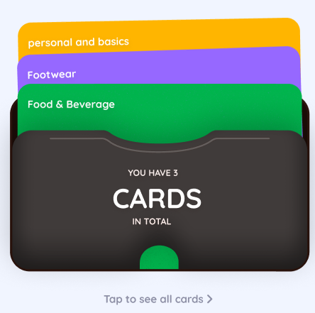 Cards deck container visualization stack
